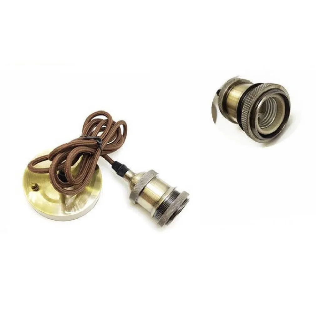 PORTALAMPADA VINTAGE STILE RETRO' SOSPENSIONE PENDENTE E27 BRONZO OTTONE E27-02