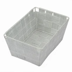 PORTAOGGETTI ORGANIZER BAGNO CAMERA CUCINA TESSUTO GRIGIO CHIARO 19X14X9CM 79006