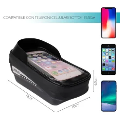 PORTAOGGETTI PORTA CELLULARE TOUCH SCREEN CON VISIERA ATTACCO UNIVERSALE XC-2654