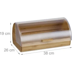 PORTAPANE A SCOMPARSA CASSETTA RICHIUDIBILE CON COPERCHIO 19 X 38 X 26 CM LEGNO