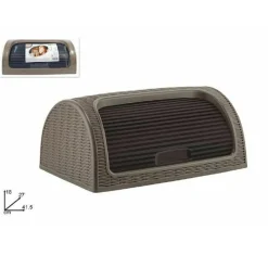 PORTAPANE PANE CROCK SERRANDINA GRANDE ROTOLO CONTENITORE EFFETTO RATTAN MARRONE