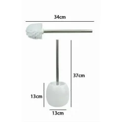 PORTASCOPINO IN CERAMICA BIANCO CON SCOPINO MODERNO ACCESSORI ARREDO BAGNO 79247