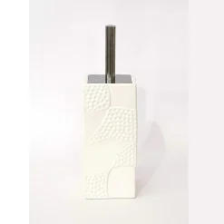 PORTASCOPINO IN CERAMICA BIANCO MOSAICO RILIEVO ESY_011 SPAZZOLA SCOPETTINO BAGNO