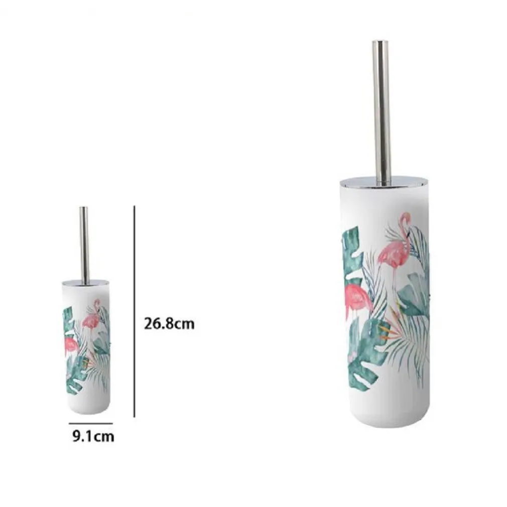 PORTASCOPINO IN PLASTICA 9.1X26.8CM SCOPINO BAGNO WC TOILETTE FENICOTTERI 69967