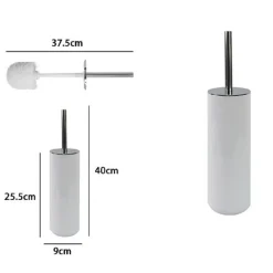 PORTASCOPINO PORTA SCOPINO CON SCOPETTINO WC BAGNO TOILETTE BIANCO SILVER 79866