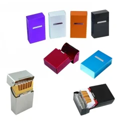 PORTASIGARETTE IN ALLUMINIO PORTA PACCHETTO SIGARETTE CHIUSURA MAGNETICA SCATTO