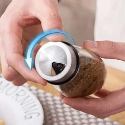 PORTASPEZIE GIREVOLE CON 6 BARATTOLI IN VETRO TAPPI SPARGISPEZIE ORGANIZER CUCINA