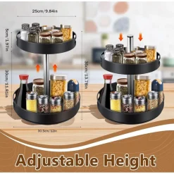 PORTASPEZIE ORGANIZER MENSOLA GIREVOLE A 360° PER CUCINA BAGNO SOGGIORNO CAMERA 2 LIVELLI