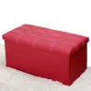 POUF CONTENITORE RETTANGOLARE SGABELLO POGGIAPIEDI PER COPERTE SCARPE GIOCATTOLI ROSSO