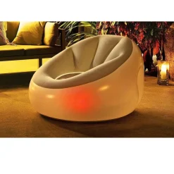 POUF GONFIABILE ROTONDO CON LUCE LED INTEGRATA 102 X 97 X 71 CM MULTICOLOR 75086
