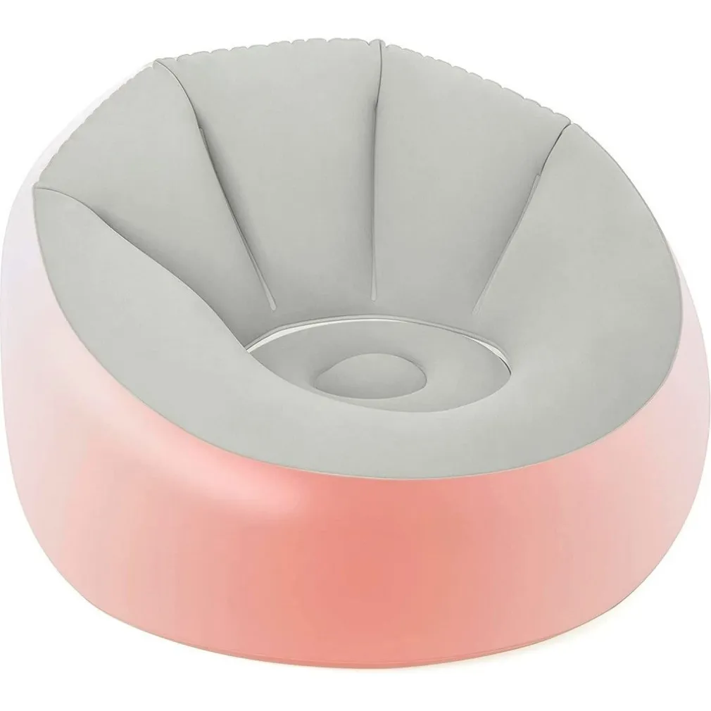 POUF GONFIABILE ROTONDO CON LUCE LED INTEGRATA 102 X 97 X 71 CM MULTICOLOR 75086