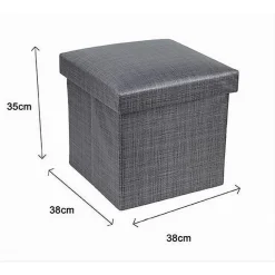 POUF PUFF CONTENITORE IMBOTTITO PORTAOGGETTI SALVASPAZIO SEDUTA 38X38X35CM 79420