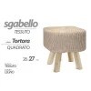 POUF SGABELLO POGGIAPIEDI QUADRATO MODERNO PIEDI IN LEGNO TORTORA 27X28CM 827709