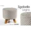 POUF SGABELLO POGGIAPIEDI TONDO STRUTTURA LEGNO TESSUTO POIS CREMA 28X28CM 823558