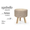 POUF SGABELLO POGGIAPIEDI GAMBE IN LEGNO TESSUTO TORTORA 28X27 CM TONDO 827716