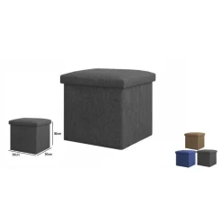 POUFF PUFF POUF CONTENITORE IMBOTTITO CON SEDUTA IN TESSUTO 30 X 30 X 30CM 69584