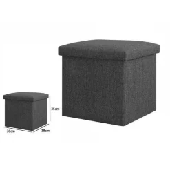 POUFF PUFF POUF CONTENITORE IMBOTTITO CON SEDUTA IN TESSUTO 38 X 38 X 35CM 69586