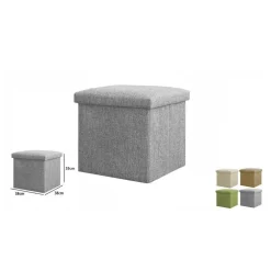 POUFF PUFF POUF CONTENITORE IMBOTTITO CON SEDUTA IN TESSUTO 38 X 38 X 35CM 69587