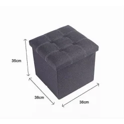 POUFF PUFF POUF CONTENITORE IMBOTTITO PORTAOGGETTI SEDUTA GRIGIO 38X38X35CM 79424