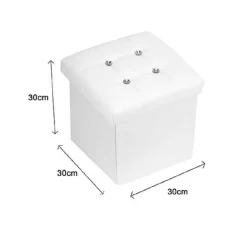 POUFF PUFF POUF CONTENITORE IMBOTTITO PORTAOGGETTI SEDUTA BIANCO 79434 30X30X30CM