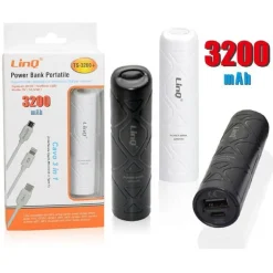 POWER BANK BATTERIA ESTERNA PORTATILE RICARICABILE 3200MAH CON CAVO 3IN1 TS-3200+