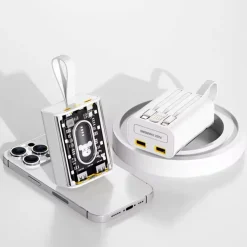 POWER BANK CARICABATTERIE ESTERNO PORTATILE CON RICARICA RAPIDA DA 20000 MAH CON LUCE LED