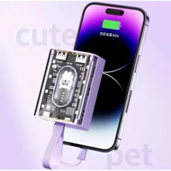 POWER BANK CARICABATTERIE ESTERNO PORTATILE CON RICARICA RAPIDA DA 20000 MAH CON LUCE LED