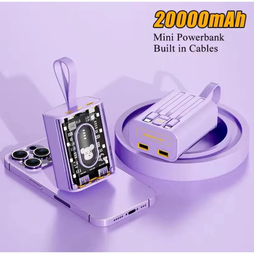 POWER BANK CARICABATTERIE ESTERNO PORTATILE CON RICARICA RAPIDA DA 20000 MAH CON LUCE LED