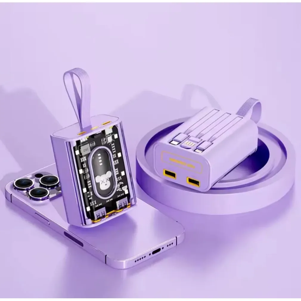 POWER BANK CARICABATTERIE ESTERNO PORTATILE CON RICARICA RAPIDA DA 20000 MAH CON LUCE LED