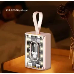 POWER BANK CARICABATTERIE ESTERNO PORTATILE CON RICARICA RAPIDA DA 20000 MAH CON LUCE LED