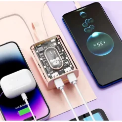 POWER BANK CARICABATTERIE ESTERNO PORTATILE CON RICARICA RAPIDA DA 20000 MAH CON LUCE LED