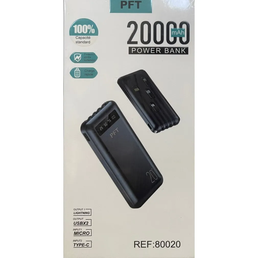 POWER BANK PORTATILE DI GRANDE CAPACITÀ 20000 MAH RICARICA RAPIDA LEGGERO DISPLAY A LED