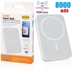 POWERBANK MAGNETICO CON RICARICA WIRELESS VELOCE 15W QI + P20W 8000 MAH TT8007