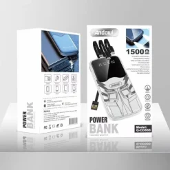 POWERBANK 15000MAH Q-CD888 PORTATILE TORCIA LUCE LED CARICA FINO A 5 DISPOSITIVI