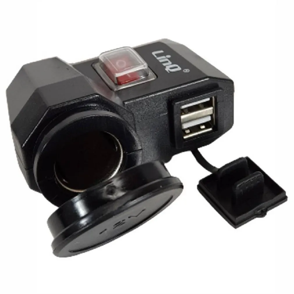 PRESA ACCEDISIGARI CON DOPPIA PORTA USB PER MOTO MOTOCICLETTA SCOOTER AUTO C-2A22