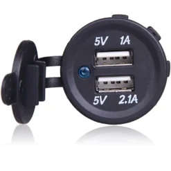 PRESA DI RICARICA 1A 2.1A 12V MOTO IMPERMEABILE DOPPIA PORTA USB ATV BARCA AUTO
