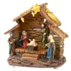 PRESEPE NATALE ILLUSTRAZIONE NATALIZIA 3 LED POLIRESINA A BATTERIA 13X13X5 CM