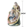 PRESEPE NATIVITà IN RESINA SCENARIO SACRA FAMIGLIA DECORAZIONI NATALIZIE 24CM