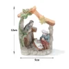 PRESEPE NATIVITà IN RESINA SCENARIO SACRA FAMIGLIA DECORAZIONI NATALIZIE 12X9CM