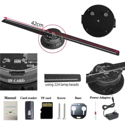 PROIETTORE DI OLOGRAMMA 3D 42CM PROIEZIONE OLOGRAFICA TRIDIMENSIONALE PER ANDROID WIFI