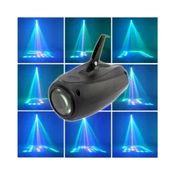 PROIETTORE FARO AIRSHIP 64 LED 10W RGB FASCIO DI LUCE EFFETTI DISCO LASER LUCI
