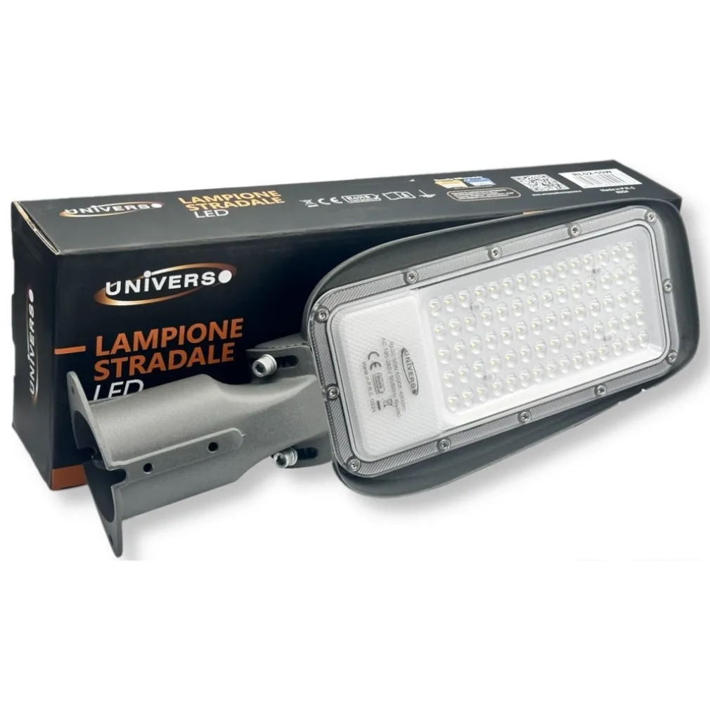 PROIETTORE FARO ARMATURA STRADALE LED 50W CON SNODO DA ESTERNO IP65 LUCE 6500K RL02-50W