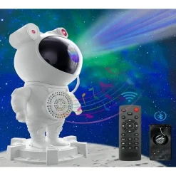 PROIETTORE GALASSIA LUCE NOTTURNA FORMA ASTRONAUTA ALTOPARLANTE BLUETOOTH TELECOMANDO