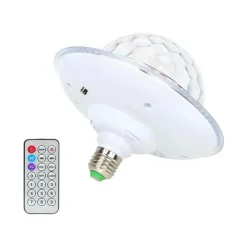PROIETTORE LAMPADA CASSA BLUETOOTH LED RGB SPEAKER DISCOTECA E27 TELECOMANDO