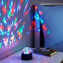 PROIETTORE LAMPADA LED RGB ROTANTE DA TAVOLA LUCI STROBO PER DISCO E PARTY USB