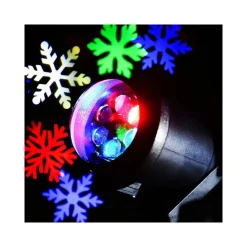 PROIETTORE LED EFFETTO FIOCCHI DI NEVE COLORATI RGB ADDOBBI NATALE PER INTERNO