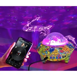 PROIETTORE LUCI EFFETTI LED RGB CIELO STELLATO CASSA BLUETOOTH 10W