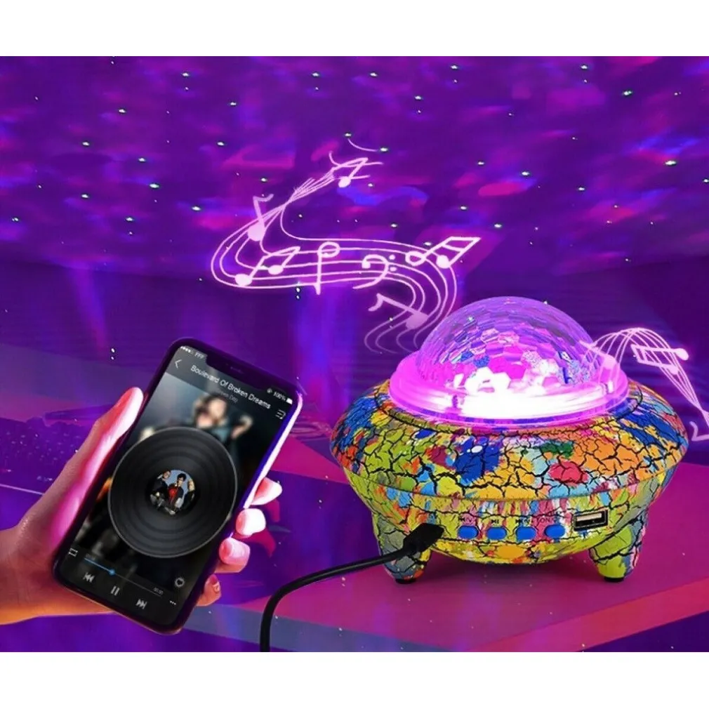 PROIETTORE LUCI EFFETTI LED RGB CIELO STELLATO CASSA BLUETOOTH 10W