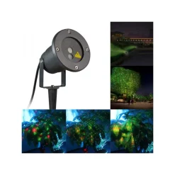 PROIETTORE LUCI LASER DA ESTERNO SU PICCHETTO FANTASIA PUNTI ADDOBBO NATALE