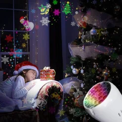 PROIETTORE LUCI ROTAZIONE AUTOMATICA E27 DA 4W PER ESTERNI DECORAZIONI NATALIZIE